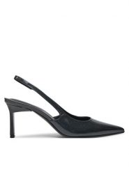 Calvin Klein Sandały Heel Slingback Pump 70 Saff Lth HW0HW02068 Czarny. Czarne sandały Calvin Klein, bez wzorów, ze skóry, bez obcasa, na szpilce, bez zapięcia. Za 949.99 zł.