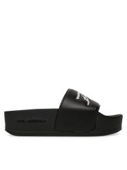 KARL LAGERFELD Klapki Kondo Maxi KL80872 Czarny. Czarne klapki KARL LAGERFELD, bez wzorów, ze skóry, bez obcasa. Za 269.99 zł.