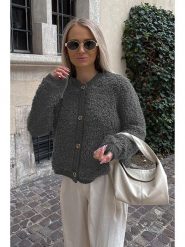 MADMEXT Kardigan w kolorze antracytowym rozmiar: M. Czarne kardigany MADMEXT, m, bez wzorów. Za 143.99 zł.