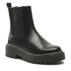 Sztyblety QUAZI. Czarne botki QUAZI, bez wzorów, bez obcasa, na płaskiej podeszwie, bez zapięcia. Za 139.99 zł.