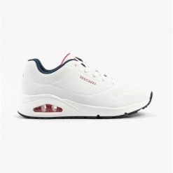 Buty SKECHERS Uno Stand On Air. Białe obuwie sportowe Skechers, ze skóry, bez zapięcia, trekkingowe, Skechers Sport. Za 289.99 zł.