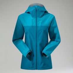 Kurtka przeciwdeszczowa damska Berghaus Deluge Pro 3.0. Niebieskie kurtki sportowe Berghaus, s, bez wzorów, bez kaptura, trekkingowe. Za 369.99 zł.