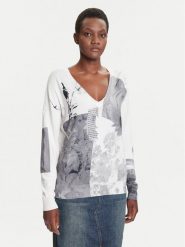 Desigual Sweter Gotemburgo 25WWJF15 Szary Regular Fit. Szare swetry Desigual, s, bez wzorów, z wiskozy, bez ramiączek. Za 379.99 zł.