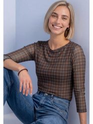 Street One Koszulka w kolorze ciemnobrązowym rozmiar: 42. Brązowe bluzki Street One, bez wzorów, street, bez kołnierzyka, bez ramiączek. Za 149.95 zł.