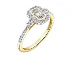 Pierścionek z żółtego złota z diamentami - 0,29 ct - próba 585. Żółte pierścionki Apart, z diamentem, złote. Za 4,290.00 zł.