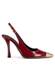 Nine West Szpilki WFA3376-1 Czerwony. Czerwone szpilki Nine West, bez wzorów, ze skóry, bez obcasa, na szpilce, bez zapięcia. Za 199.99 zł.
