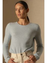 Perfect Cashmere Kaszmirowy sweter "Marya" w kolorze błękitnym rozmiar: S. Niebieskie swetry Perfect Cashmere, s, bez wzorów, z kaszmiru, bez ramiączek. Za 476.95 zł.