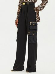 Elisabetta Franchi Spodnie materiałowe PA-045-46E2 Czarny Relaxed Fit. Czarne spodnie materiałowe Elisabetta Franchi, bez wzorów, z materiału. Za 1,149.00 zł.