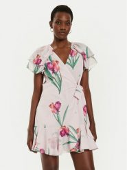 Ted Baker Sukienka koktajlowa 276317 Różowy Regular Fit. Czerwone sukienki Ted Baker, bez wzorów, z syntetyku, wizytowe, bez kołnierzyka, bez ramiączek. Za 469.99 zł.