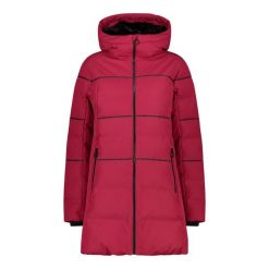 Damska kurtka z kapturem CMP. Czerwone kurtki narciarskie CMP, bez wzorów, z puchu, z kapturem, narciarskie. Za 916.50 zł.
