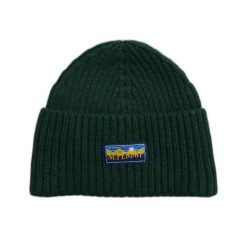 Damska czapka z mieszanki wełny Superdry Radar. Zielone czapki Superdry, bez wzorów, z wełny. Za 103.25 zł.