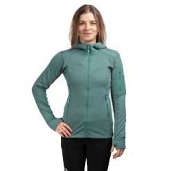Bluza wspinaczkowa damska Modulus Hoody Women. Zielone bluzy RAB, bez wzorów, z kapturem. Za 539.99 zł.