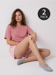 Skarpetki stopki antypoślizgowe z bawełną 2 pack - wielobarwny. Skarpety Sinsay, bez wzorów, z bawełny. Za 9.99 zł.