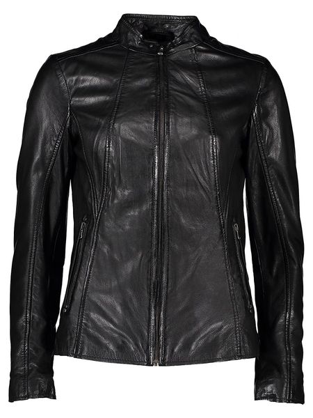 7eleven Skórzana kurtka "Jaggi" w kolorze czarnym rozmiar: 42. Czarne kurtki 7eleven, bez wzorów, ze skóry, bez kaptura. Za 253.54 zł.