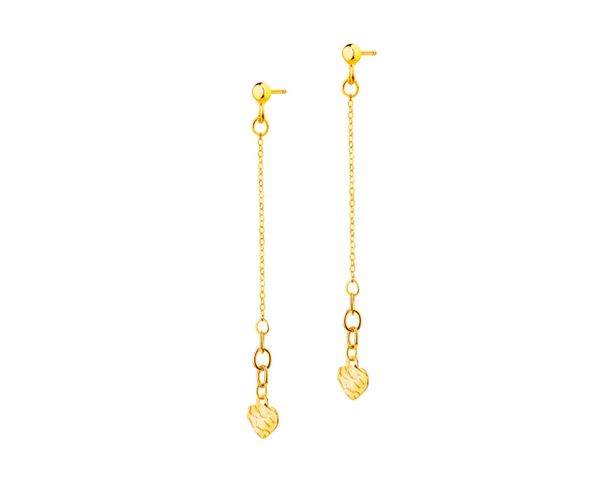 Złote kolczyki - serca. Żółte kolczyki Apart, złote. Za 699.00 zł.