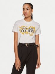 Versace Jeans Couture T-Shirt 77HAHE05 CJ00E Biały Regular Fit. Białe t-shirty Versace Jeans Couture, l, bez wzorów, z bawełny, bez kołnierzyka, bez ramiączek. Za 319.99 zł.