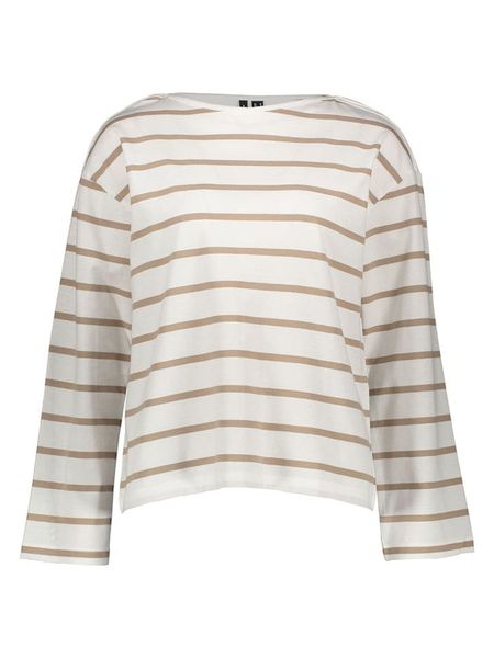 Vero Moda Bluzka w kolorze biało-beżowym rozmiar: M. Białe bluzki Vero Moda, m, bez wzorów, bez kołnierzyka, bez ramiączek. Za 93.51 zł.