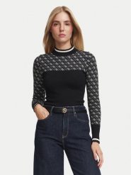 Guess Sweter W5BR24 Z3JD2 Czarny Slim Fit. Czarne swetry Guess, xl, z aplikacjami, z syntetyku, bez ramiączek. Za 434.99 zł.