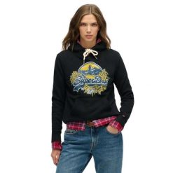 Bluza damska z kapturem Superdry Floral. Czarne bluzy sportowe Superdry, bez wzorów, z kapturem. Za 342.70 zł.