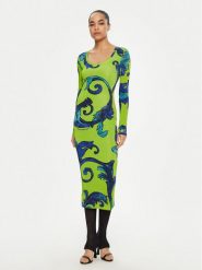 Versace Jeans Couture Sukienka codzienna 78HAO920 Zielony Regular Fit. Zielone sukienki Versace Jeans Couture, na co dzień, bez wzorów, z jeansu, bez kołnierzyka, bez ramiączek, proste. Za 759.99 zł.