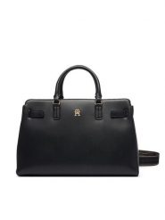 Tommy Hilfiger Torebka Th Joy Satchel AW0AW19067 Czarny. Czarne torebki klasyczne TOMMY HILFIGER, bez wzorów, ze skóry, bez dodatków. Za 649.99 zł.