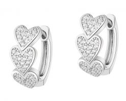 Kolczyki srebrne z cyrkoniami - serca. Szare kolczyki Apart, z cyrkonią, srebrne. Za 199.00 zł.