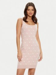 Guess Sukienka dzianinowa W4BK98 Z3JD2 Różowy Bodycon Fit. Czerwone sukienki Guess, l, z aplikacjami, z dzianiny, bez kołnierzyka, bez ramiączek, bodycon. Za 339.99 zł.