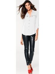 Heine Bluzka w kolorze białym rozmiar: 38. Białe bluzki Heine, bez wzorów, z wiskozy, bez kołnierzyka, bez ramiączek. Za 56.79 zł.