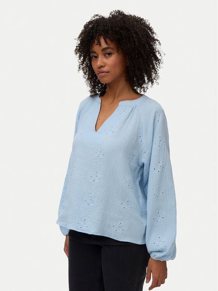 Vero Moda Bluzka Natali 10342739 Niebieski jasny Regular Fit. Niebieskie bluzki Vero Moda, m, bez wzorów, z bawełny, bez kołnierzyka, bez ramiączek. Za 116.99 zł.