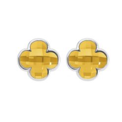 Kolczyki Mini Icons koniczyny z bursztynowym kryształem, posrebrzane. Pomarańczowe kolczyki Lilou, posrebrzane. Za 189.00 zł.