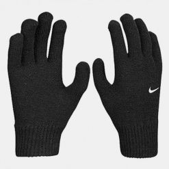 NIKE Rękawice dzianinowe KNIT SWOOSH TG 2.0 black/white-L/XL. Czarne rękawiczki Nike, bez wzorów, z dzianiny. Za 52.40 zł.
