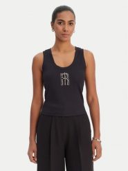 Fracomina Top FP26ST2003J42701 Czarny Slim Fit. Czarne topy Fracomina, xl, bez wzorów, z syntetyku, bez kołnierzyka, bez ramiączek. Za 219.99 zł.