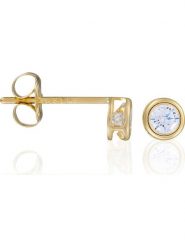 ATELIER DU DIAMANT Złote kolczyki-wkrętki "philtre d'amour" z cyrkoniami rozmiar: onesize. Białe kolczyki ATELIER DU DIAMANT, z cyrkonią, złote. Za 292.89 zł.