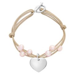 Bransoletka Ariane posrebrzana. Brązowe bransoletki Lilou, z perłą, posrebrzane. Za 326.00 zł.