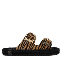 Klapki Bohonomad. Brązowe klapki Bohonomad, bez wzorów, bez obcasa. Za 299.99 zł.