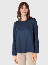 Les Lunes Bluzka "Margaa" w kolorze granatowym rozmiar: L. Niebieskie bluzki Les Lunes, l, bez wzorów, z wiskozy, bez kołnierzyka, bez ramiączek. Za 152.99 zł.