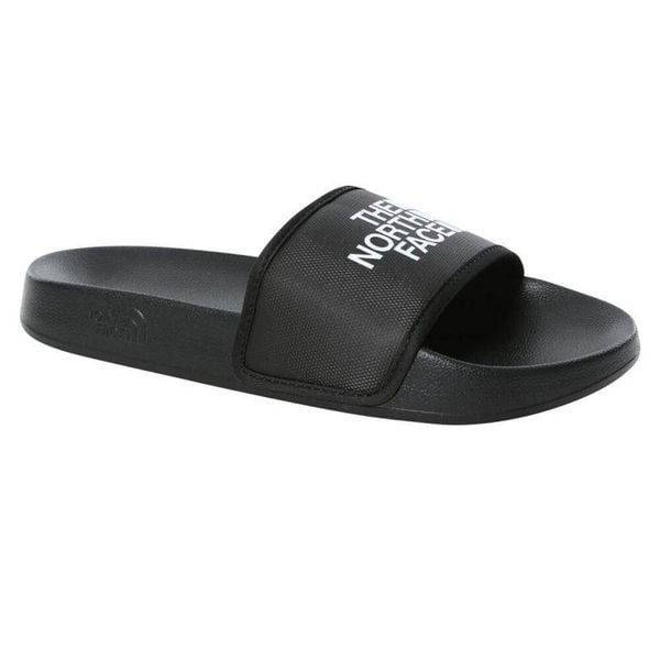 Klapki Damskie Base Camp Slide III. Czarne klapki The North Face, bez wzorów, z gumy, z otwartym noskiem, bez obcasa, na obcasie. Za 255.99 zł.