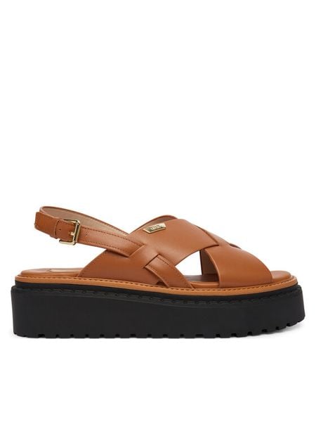 Liu Jo Sandały Bessie 02 SA6161 P0102 Brązowy. Brązowe sandały Liu Jo, bez wzorów, ze skóry, bez obcasa, na koturnie, bez zapięcia. Za 559.99 zł.