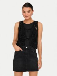 ONLY Top Lizzy 15343882 Czarny Regular Fit. Czarne topy Only, xl, bez wzorów, z syntetyku, bez kołnierzyka, bez ramiączek. Za 59.99 zł.