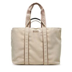 Torebka BOSS. Białe shopper Boss, bez wzorów, bez dodatków. Za 389.99 zł.