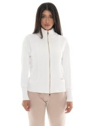 Bluza zimowa Leone 1947 Warm Touch Damen,Reißverschluss und Strickeinsätzen. Białe bluzy LEONE 1947 APPAREL, na zimę, l, bez wzorów, z dzianiny, bez kaptura. Za 412.58 zł.