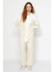 Trendyol 2-częściowy zestaw w kolorze beżowym rozmiar: S. Brązowe swetry Trendyol, s, bez wzorów, prążkowane, bez ramiączek. Za 86.99 zł.