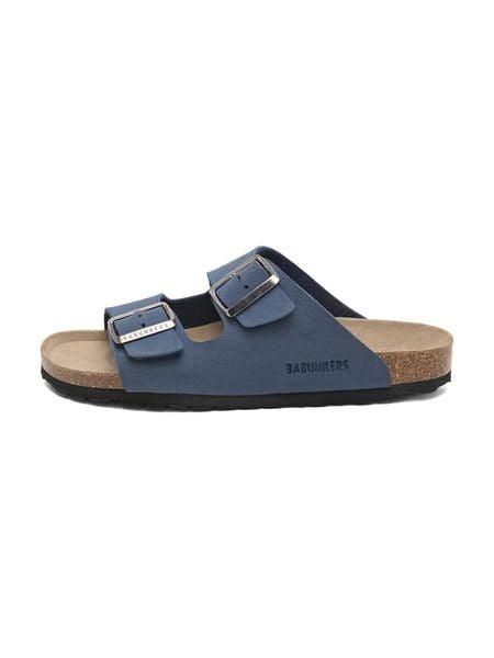BABUNKERS Family Klapki w kolorze granatowym rozmiar: 42. Niebieskie klapki BABUNKERS Family, bez wzorów, z otwartym noskiem, bez obcasa. Za 139.95 zł.