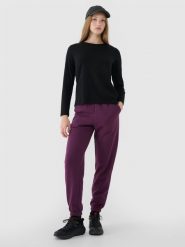 4F Spodnie dresowe joggery damskie - fioletowe XL. Fioletowe spodnie dresowe 4f, l, bez wzorów, z bawełny. W wyprzedaży za 79.99 zł.