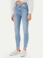 Guess Jeansy W5GA34 D5PY2 Niebieski Skinny Fit. Niebieskie jeansy Guess, z aplikacjami. Za 269.99 zł.