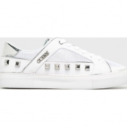 Guess Jeans - Buty. Białe obuwie sportowe Guess Jeans, z gumy, bez zapięcia. W wyprzedaży za 359.90 zł.