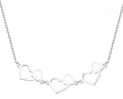 Naszyjnik srebrny - serca. Szare naszyjniki Apart, srebrne. Za 239.00 zł.