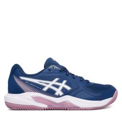 Buty do tenisa Asics. Niebieskie obuwie sportowe Asics, bez zapięcia, tenisowe. Za 309.99 zł.
