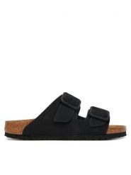 Birkenstock Klapki Arizona Wire Buckle 1031771 Czarny. Czarne klapki Birkenstock, bez wzorów, z nubiku, bez obcasa. Za 629.99 zł.