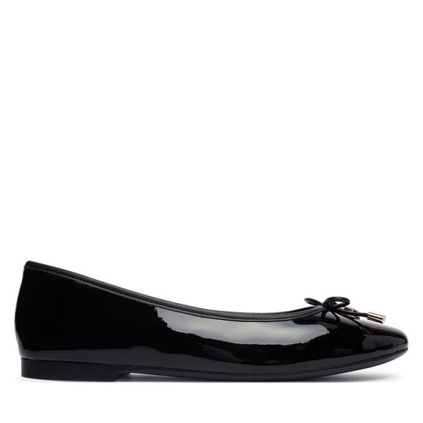 Baleriny Tommy Hilfiger. Czarne baleriny TOMMY HILFIGER, bez wzorów, bez obcasa. Za 409.99 zł.